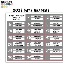 Carica l'immagine nel visualizzatore di Gallery, 2027 DATE HEADERS, 2027 palette — other colors to select
