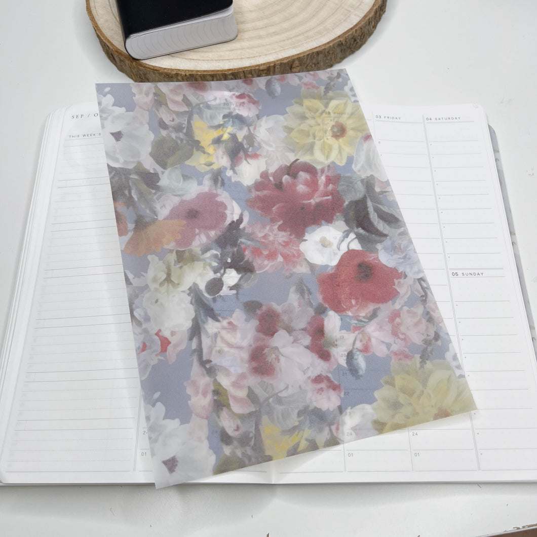 VELLUM flowers blue