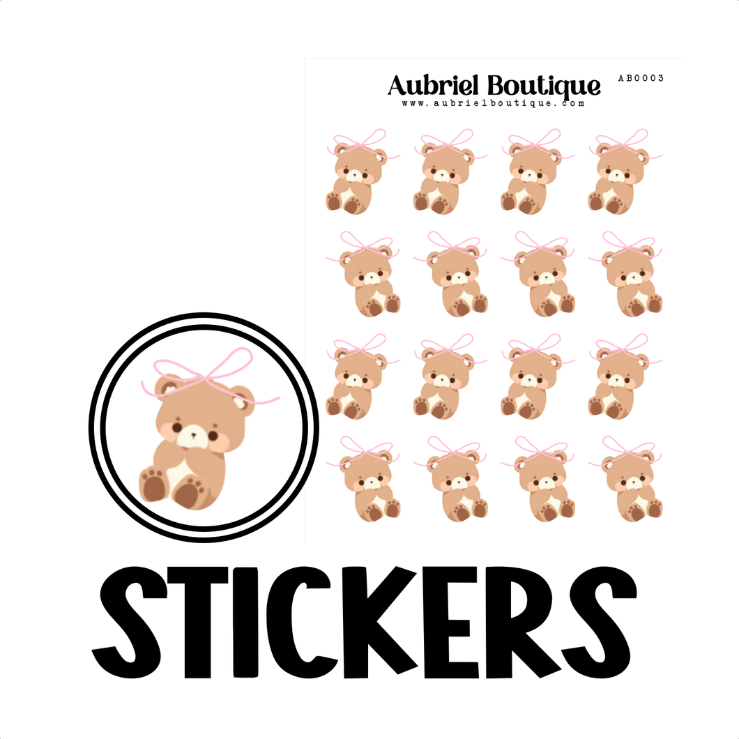 CUTE BEAR, planner stickers — AB0003