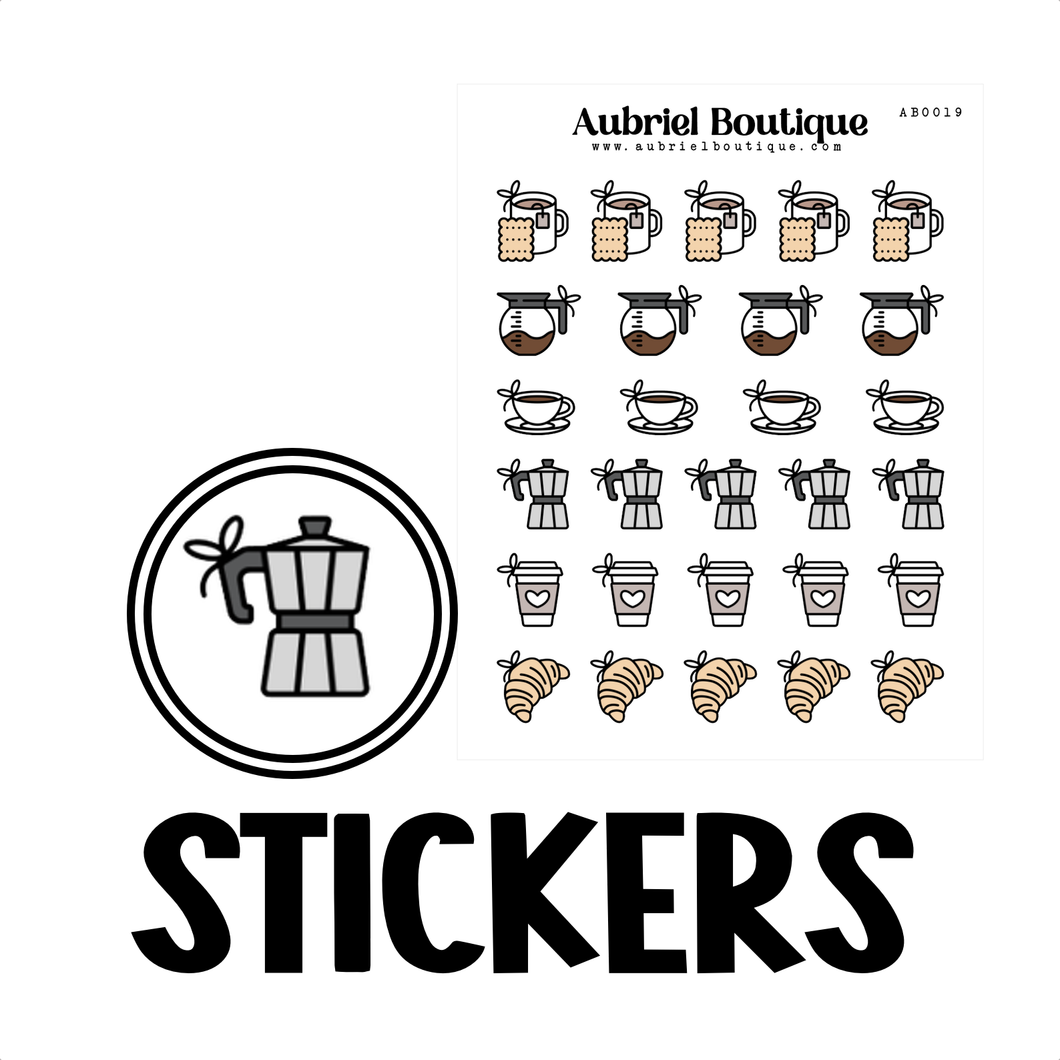 COFFEE, planner stickers — AB0019