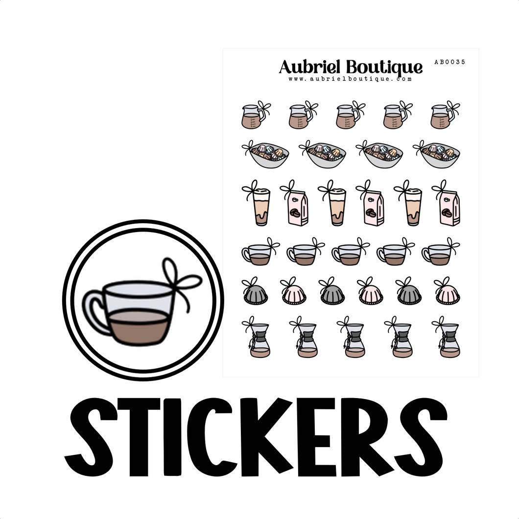COFFEE, planner stickers — AB0035