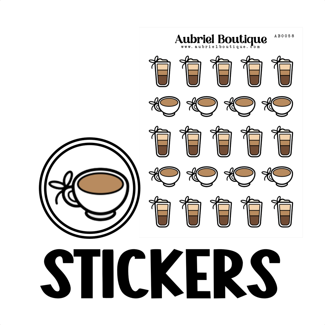 COFFEE, planner stickers — AB0058