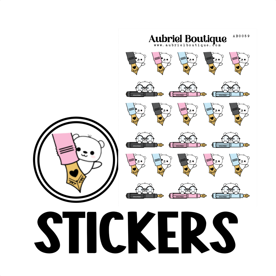 FOUNTAIN PEN, planner stickers — AB0059