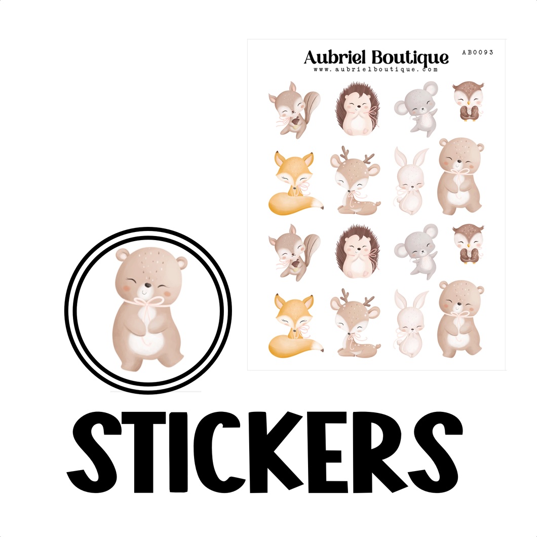 ANIMALS, planner stickers — AB0093