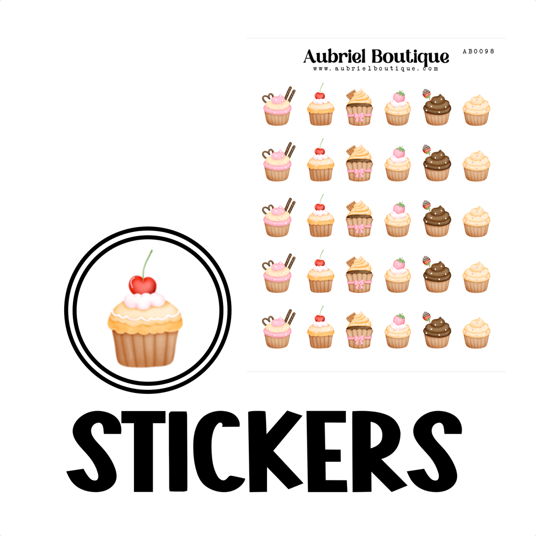 CUPCAKE, planner stickers — AB0098