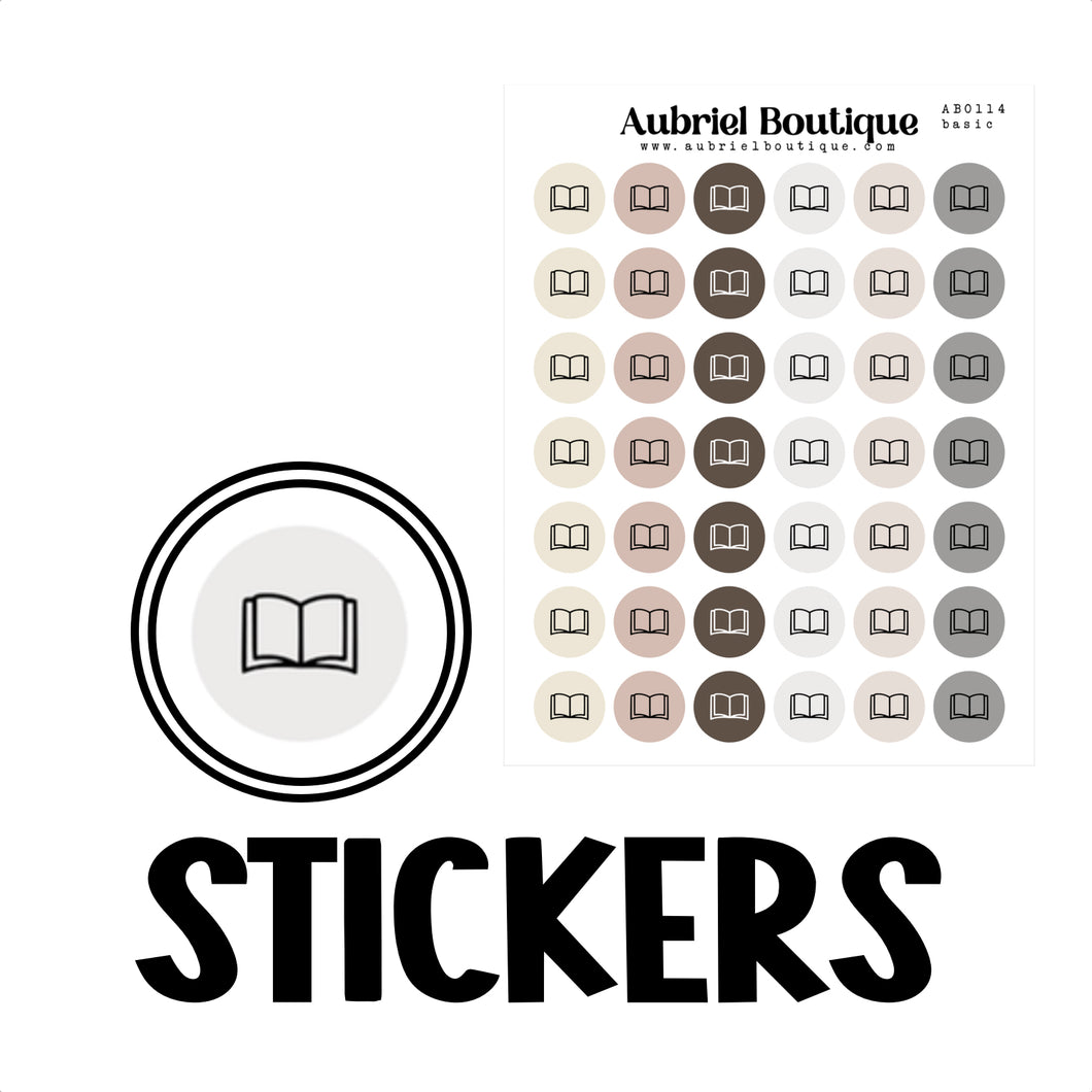 BOOKS, planner stickers — MORE COLORS — AB0114