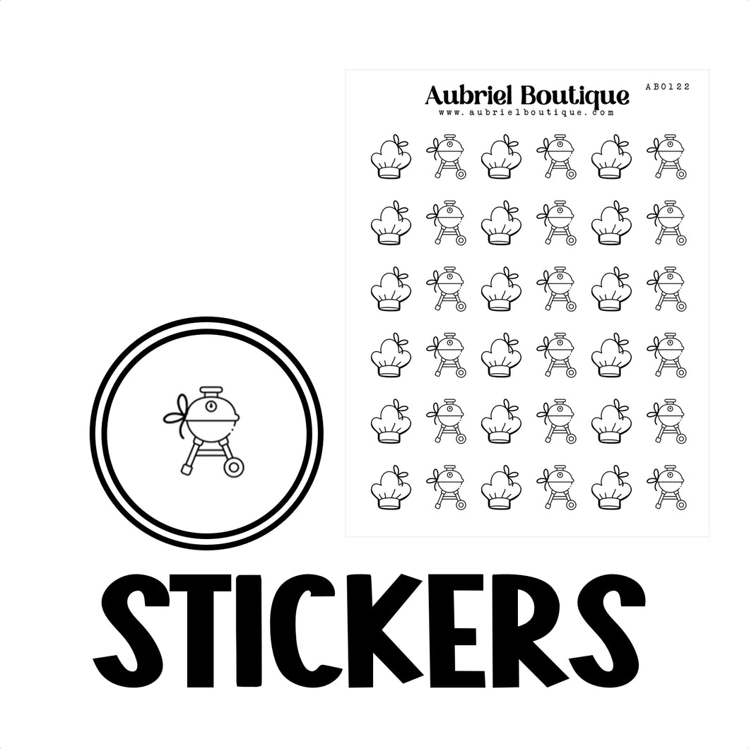 BBQ, planner stickers — AB0122