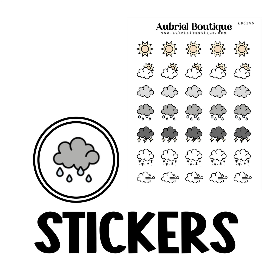 WEATHER, planner stickers — AB0155