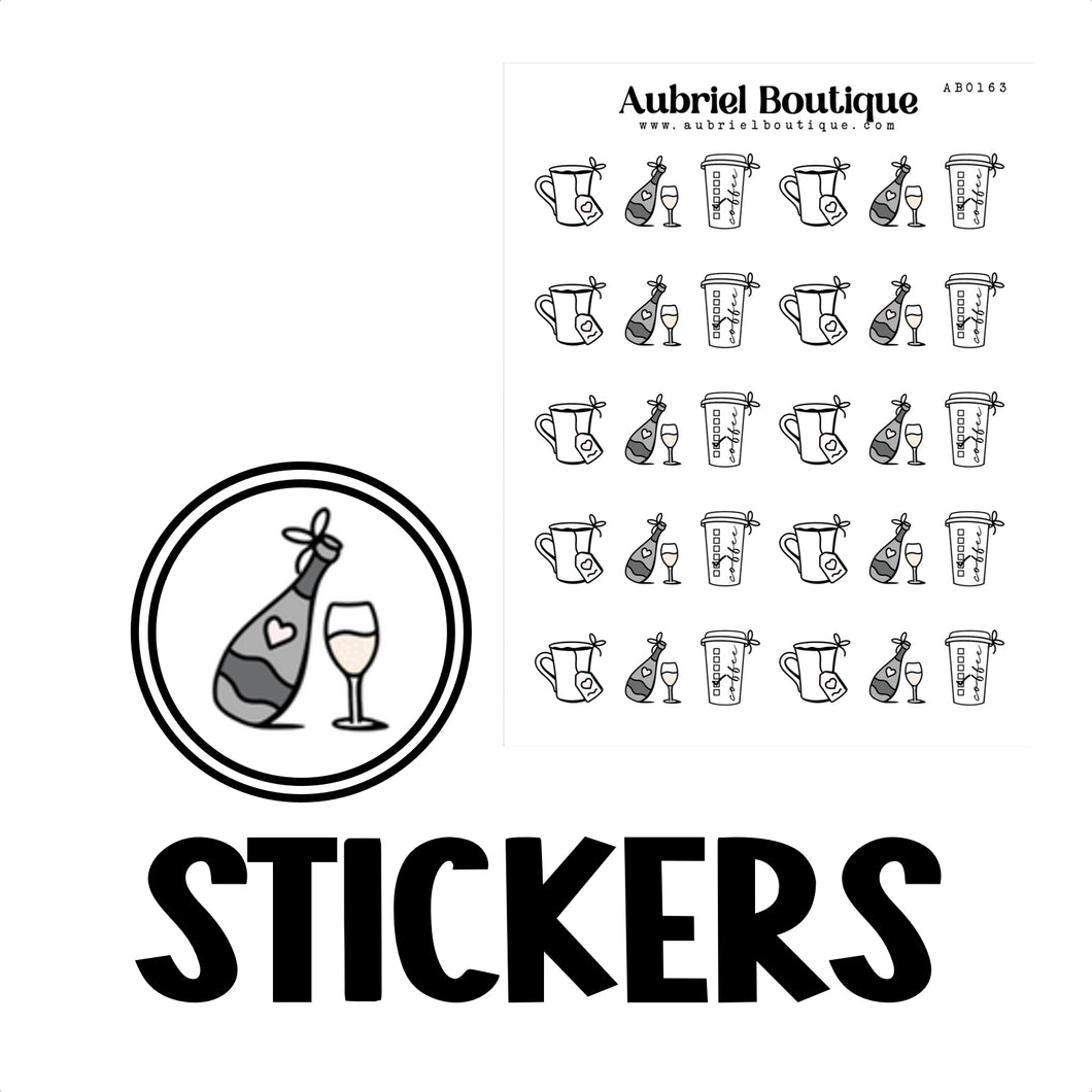 BEVERAGES, planner stickers — AB0163