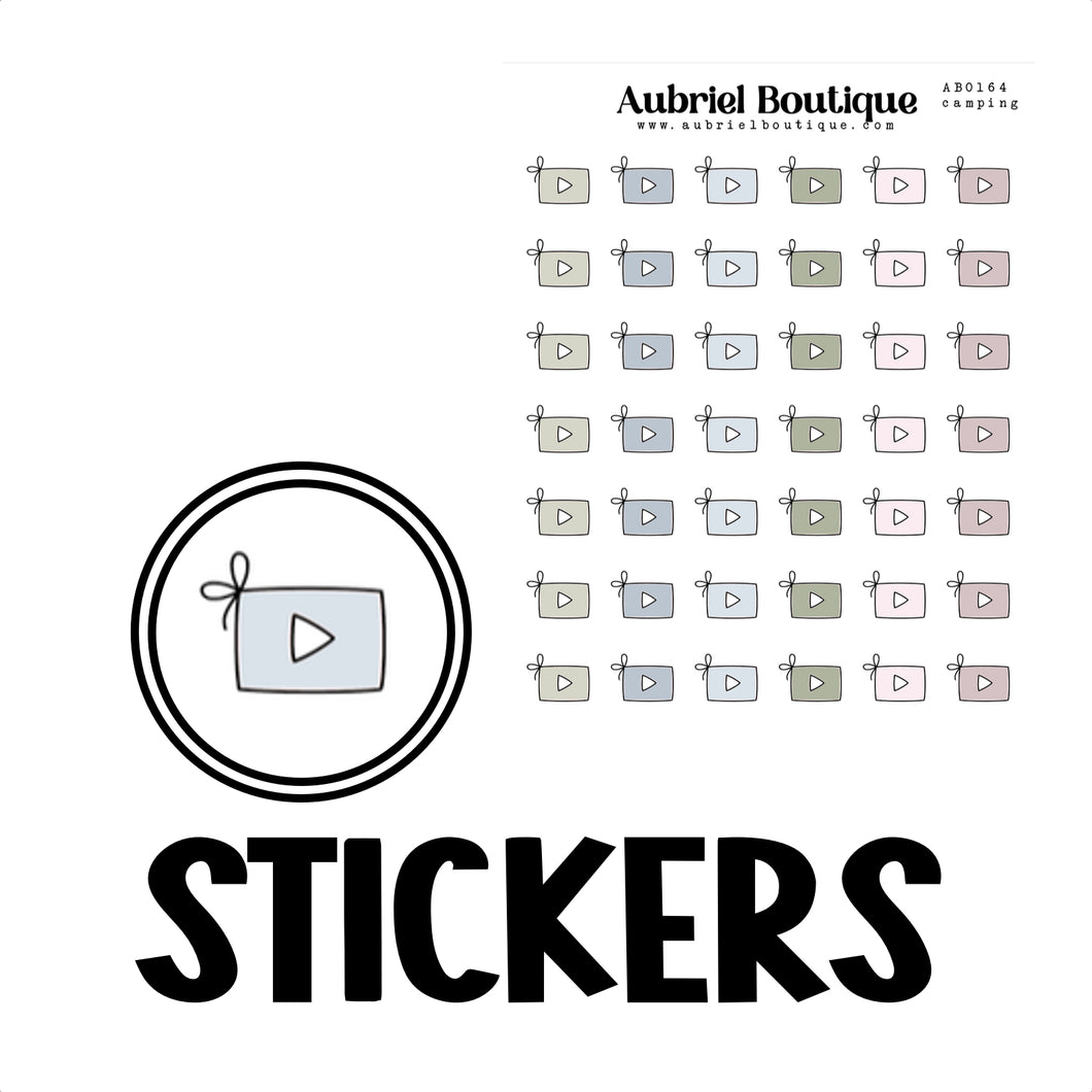 YOUTUBE, planner stickers — MORE COLORS — AB0164