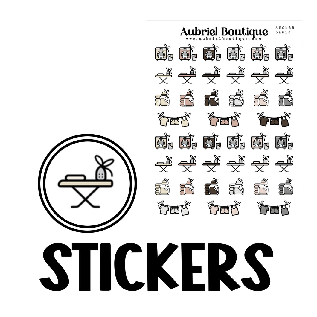 LAUNDRY, planner stickers — MORE COLORS — AB0188