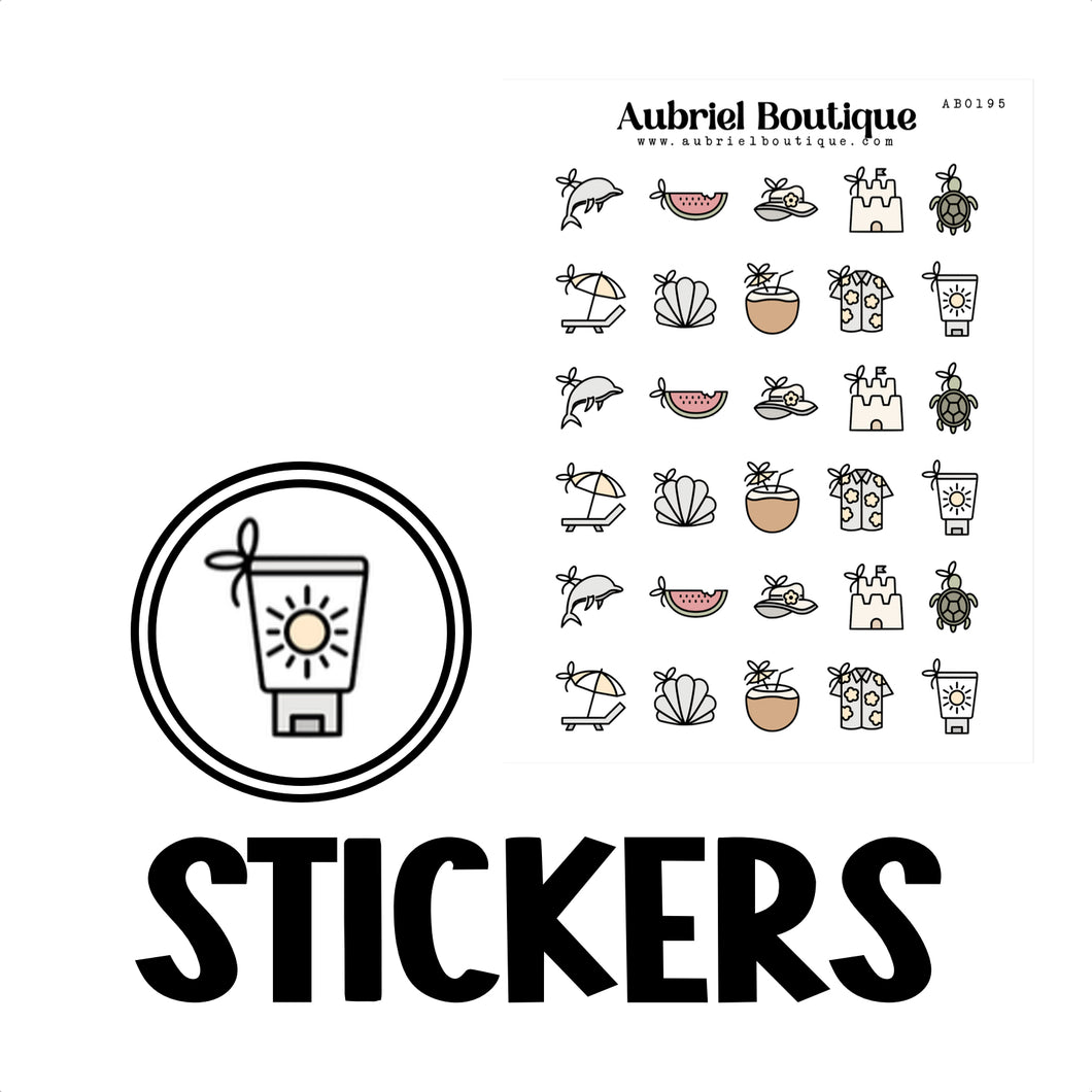 SUMMER, planner stickers — AB0195