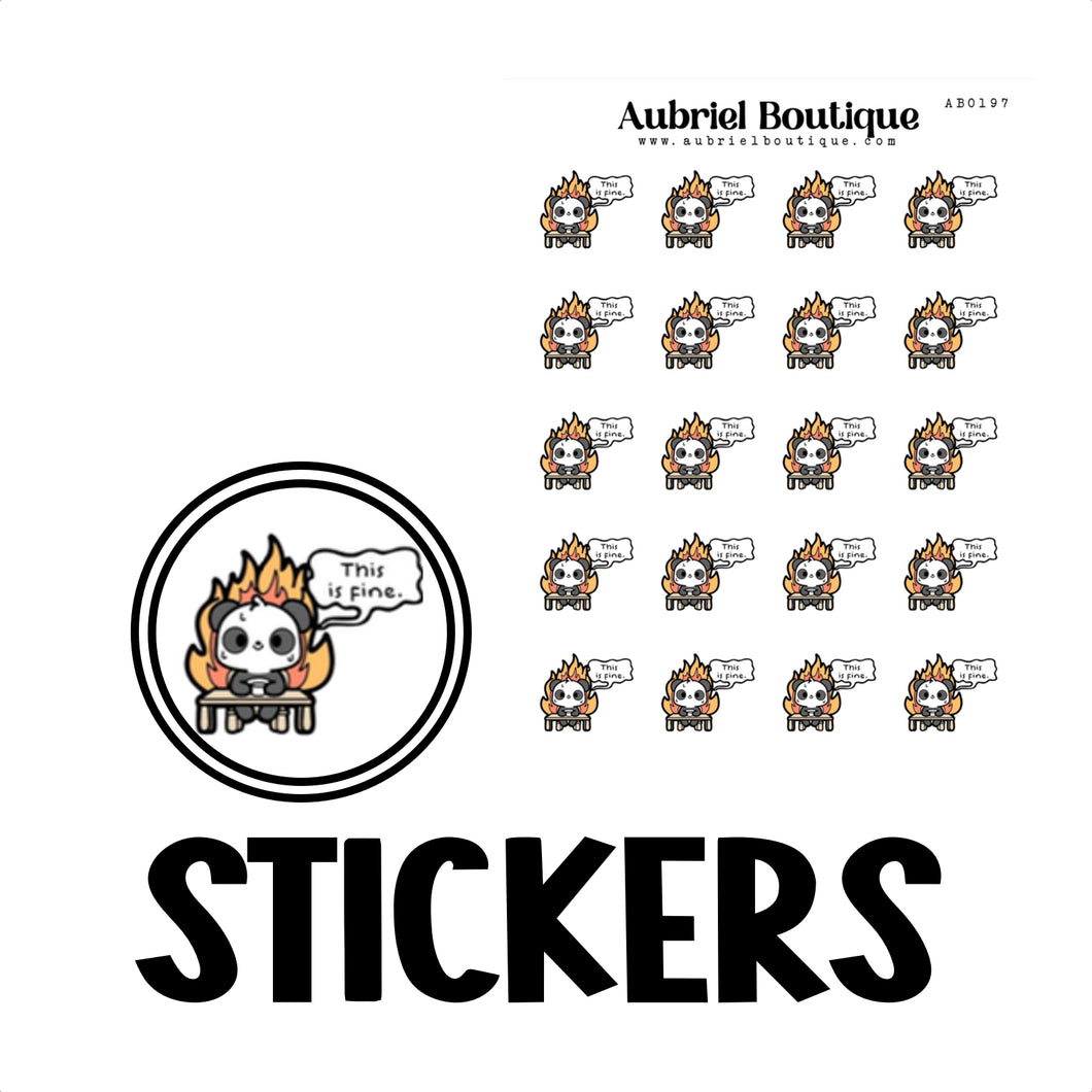 THIS IS FINE, planner stickers — AB0197