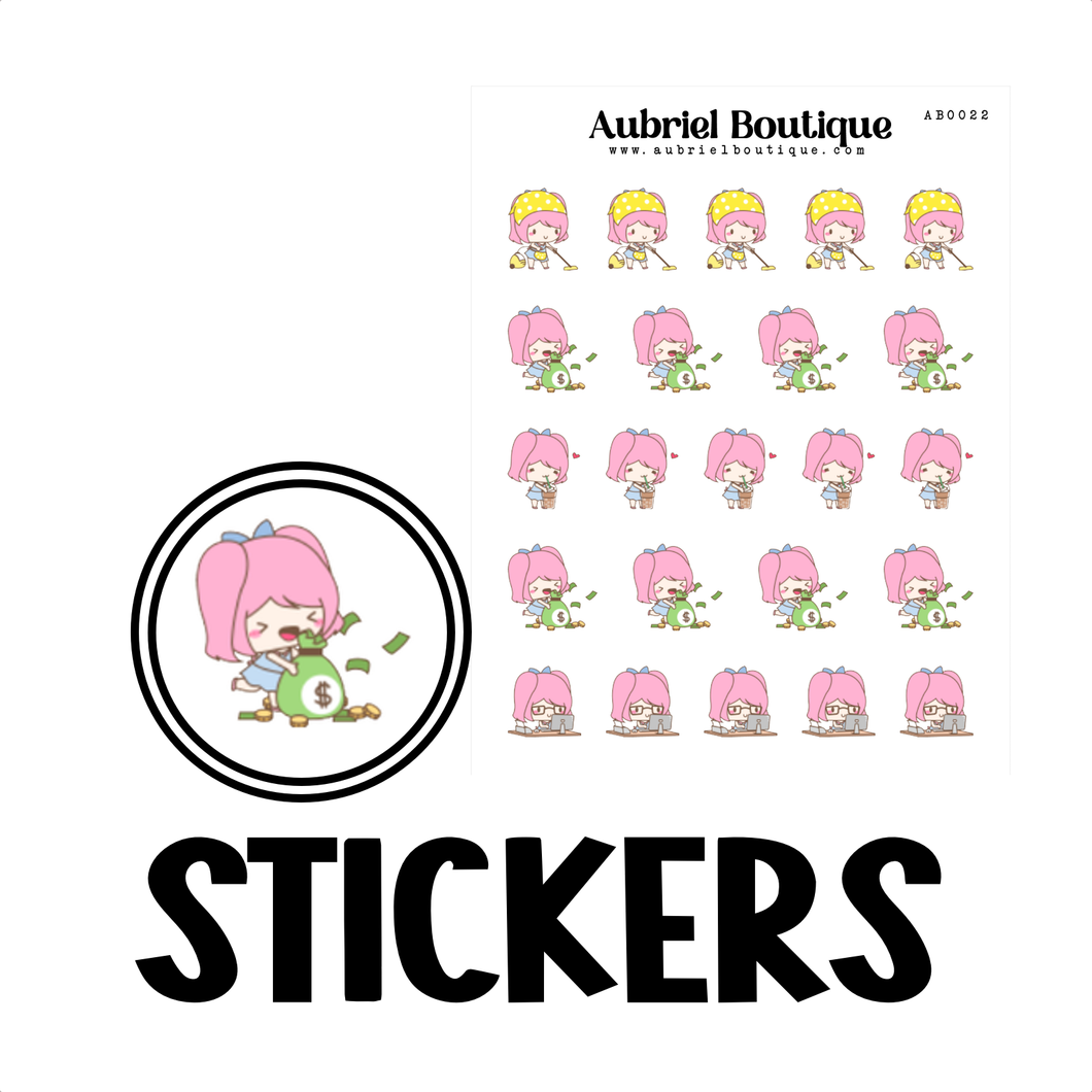 GIRL, planner stickers — AB0022