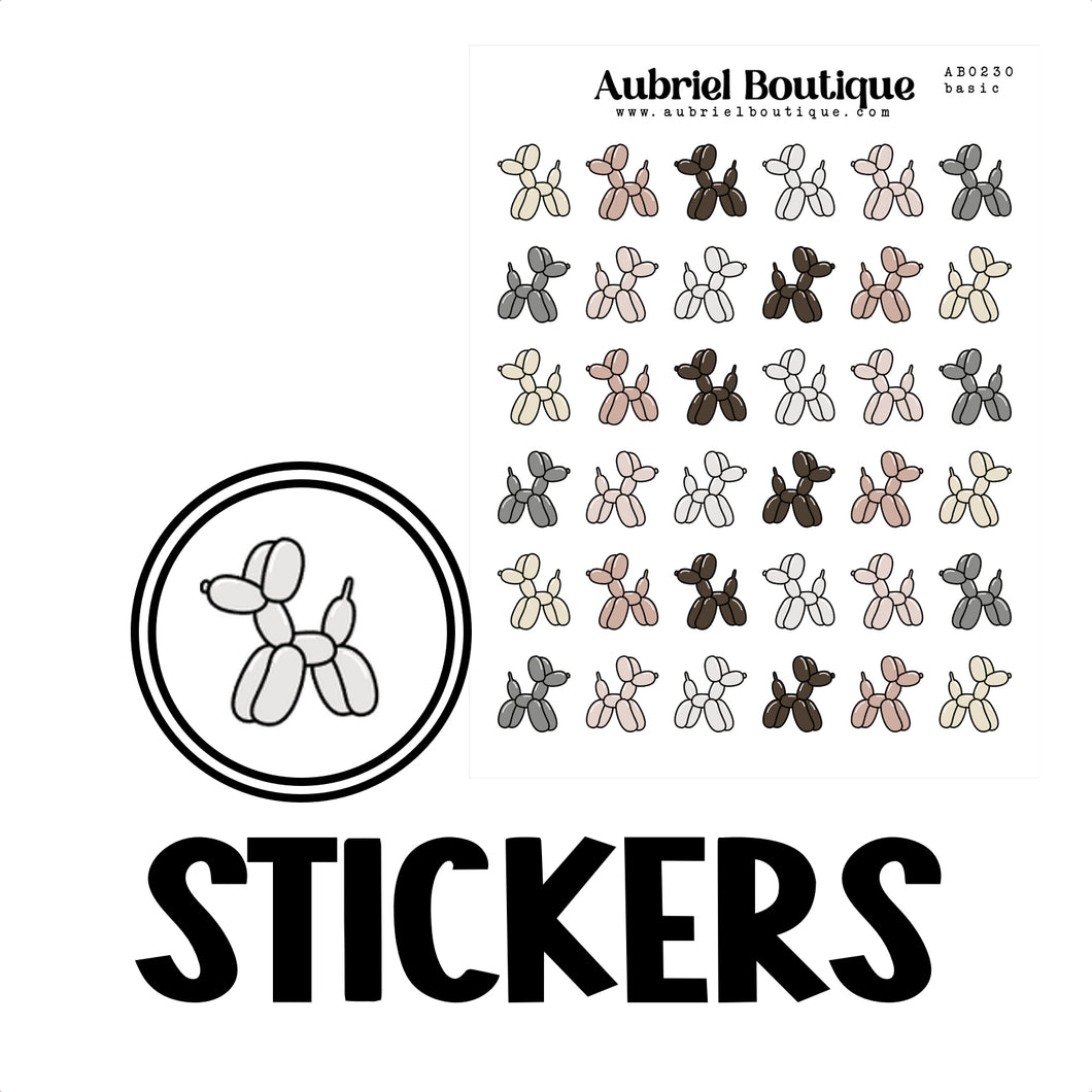 DOG BALLONS, planner stickers — MORE COLORS — AB0230