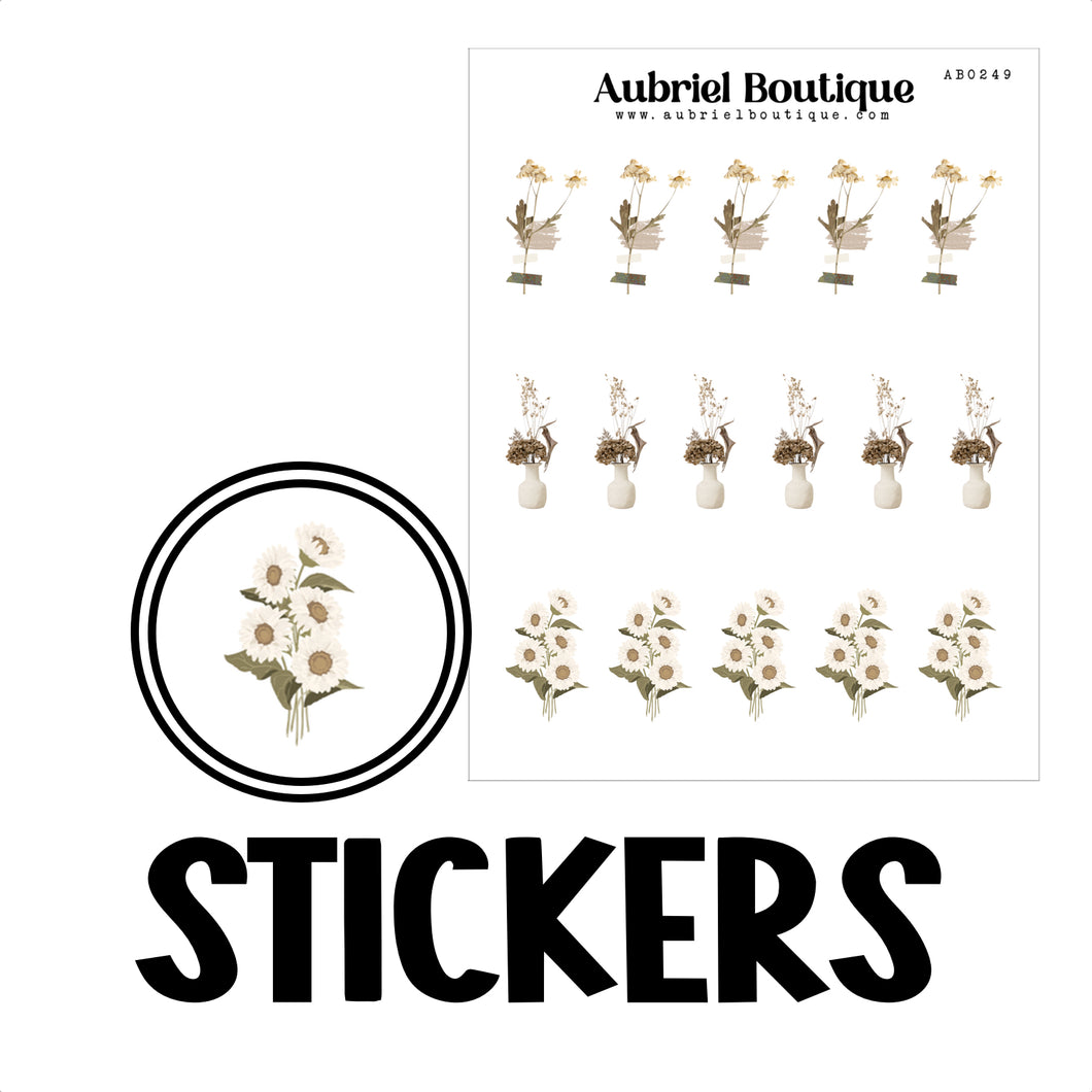 FLOWERS, planner stickers — AB0249