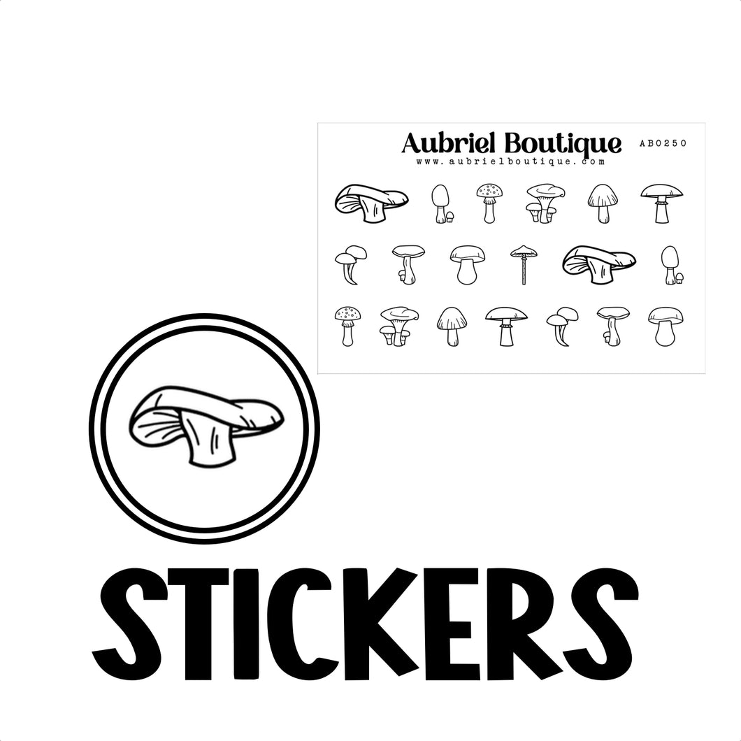 MUSHROOMS, planner stickers — AB0250