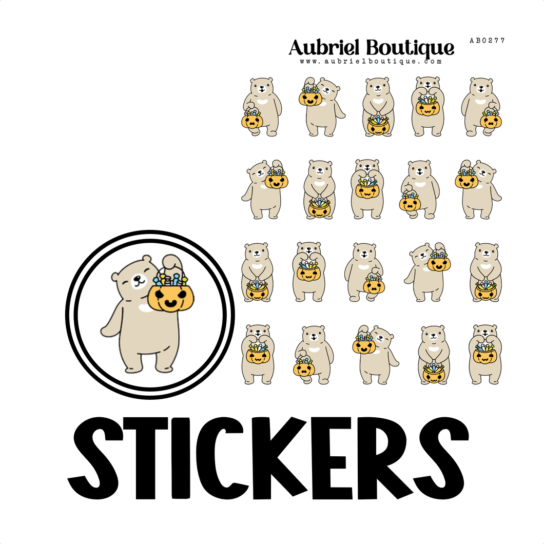 BEAR HALLOWEEN, planner stickers — AB0277