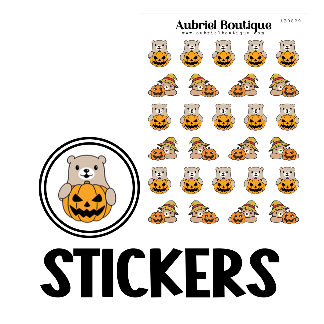 BEAR HALLOWEEN, planner stickers — AB0279