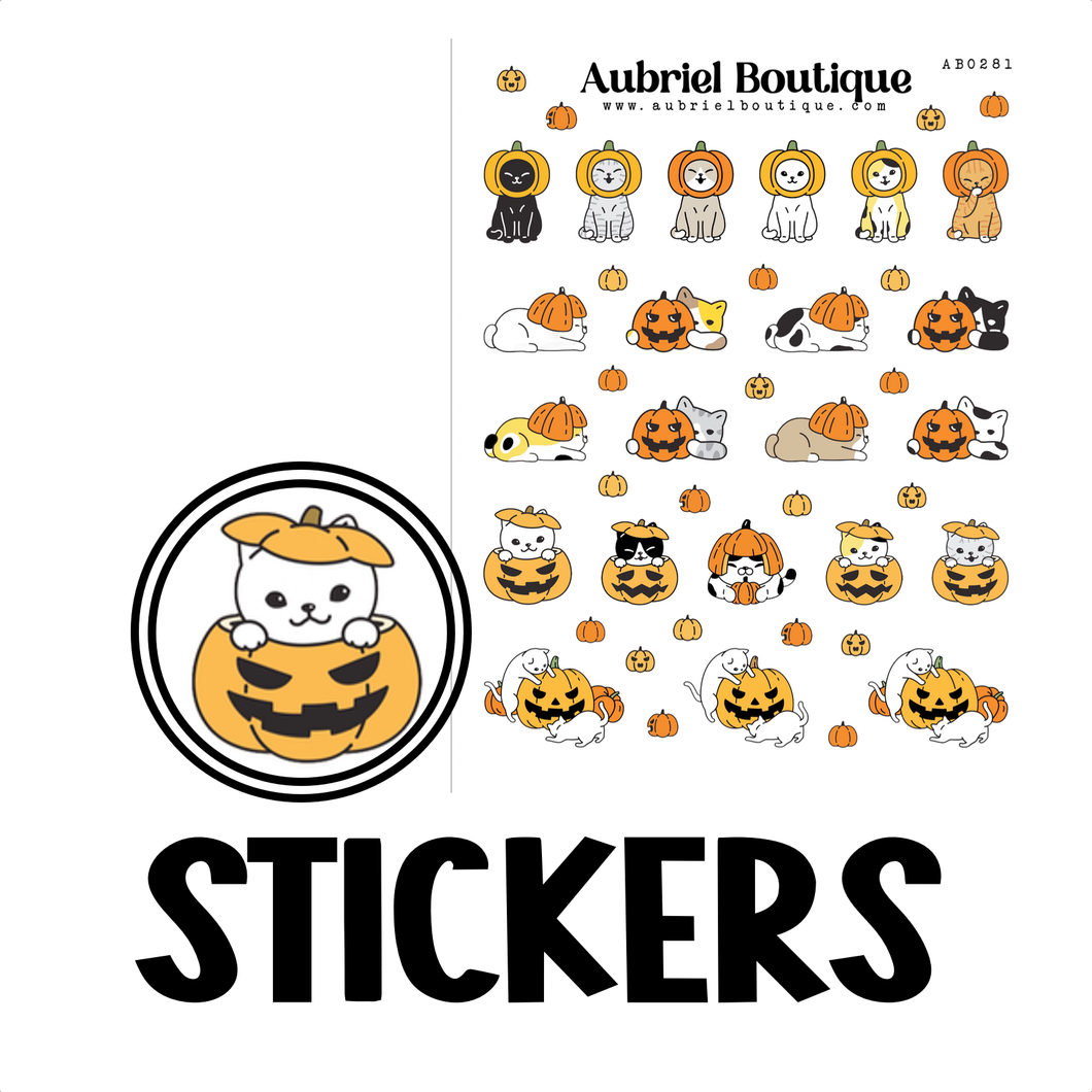 MEOWEEN, planner stickers — AB0281