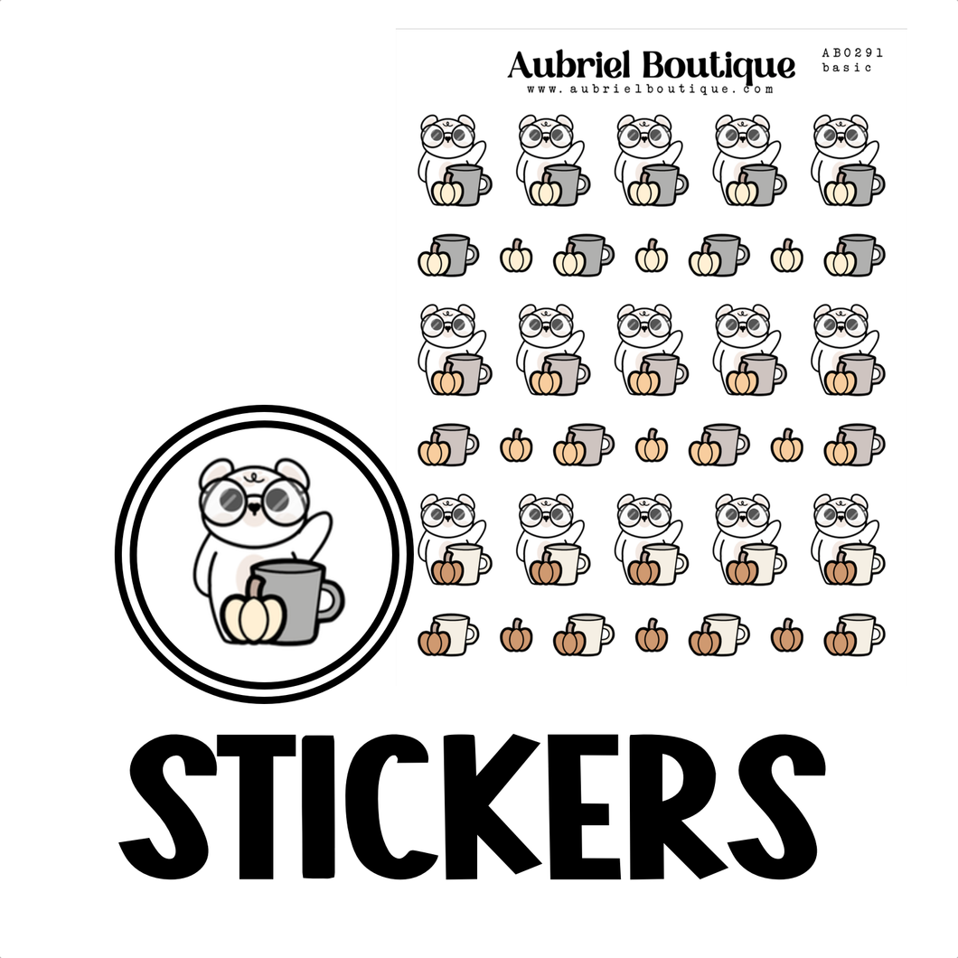 BEAR FALL, planner stickers — AB0291