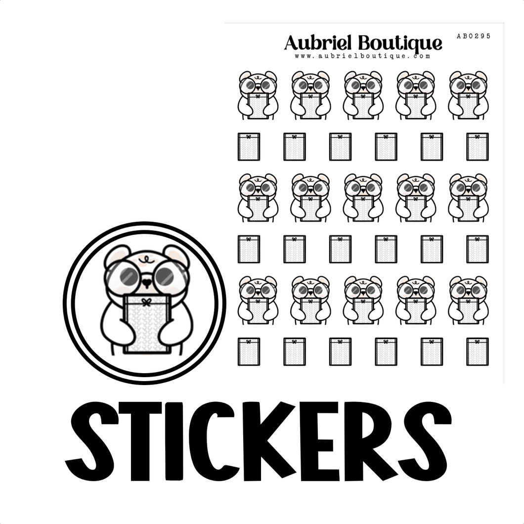 BEAR HAPPY MAIL, planner stickers — AB0295