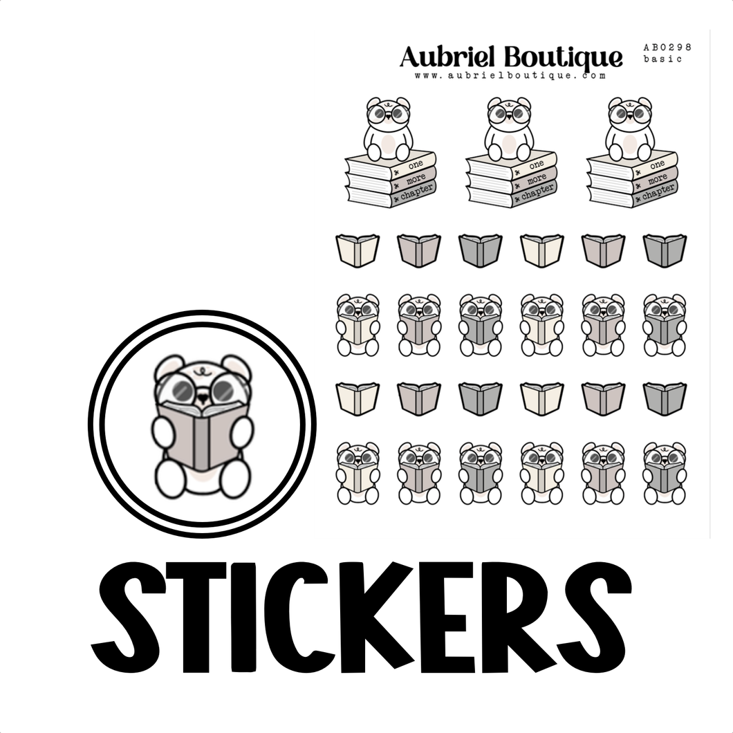 BEAR BOOKS, planner stickers — AB0298