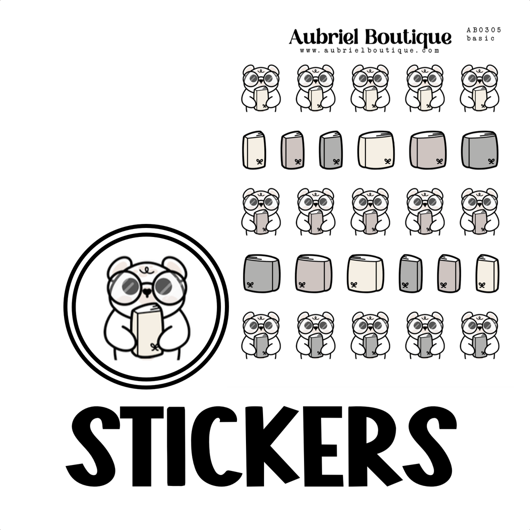 BEAR PLANNER, planner stickers — AB0305