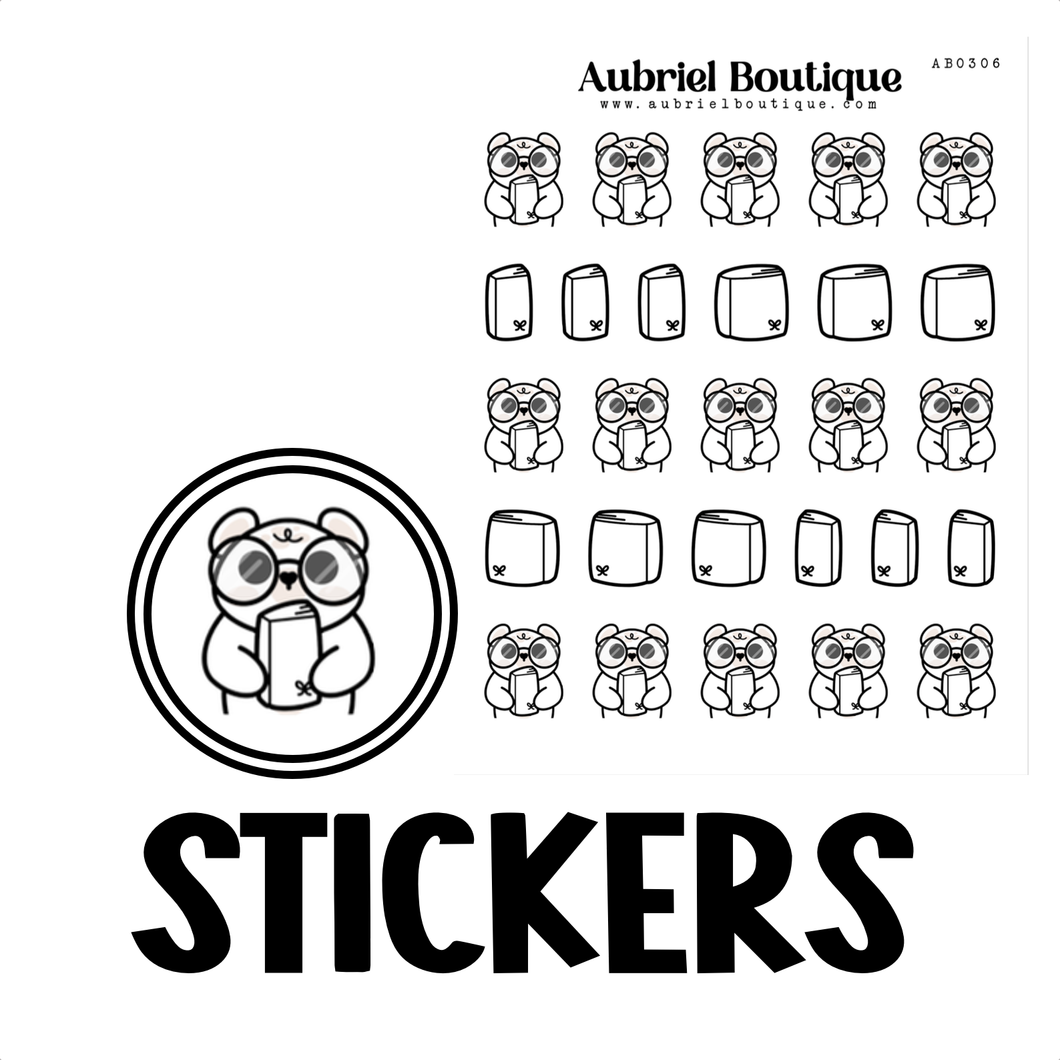 BEAR PLANNER, planner stickers — AB0306