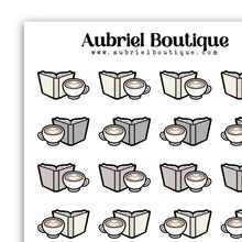 Load image into Gallery viewer, BOOK AND COFFEE, planner stickers — AB0316
