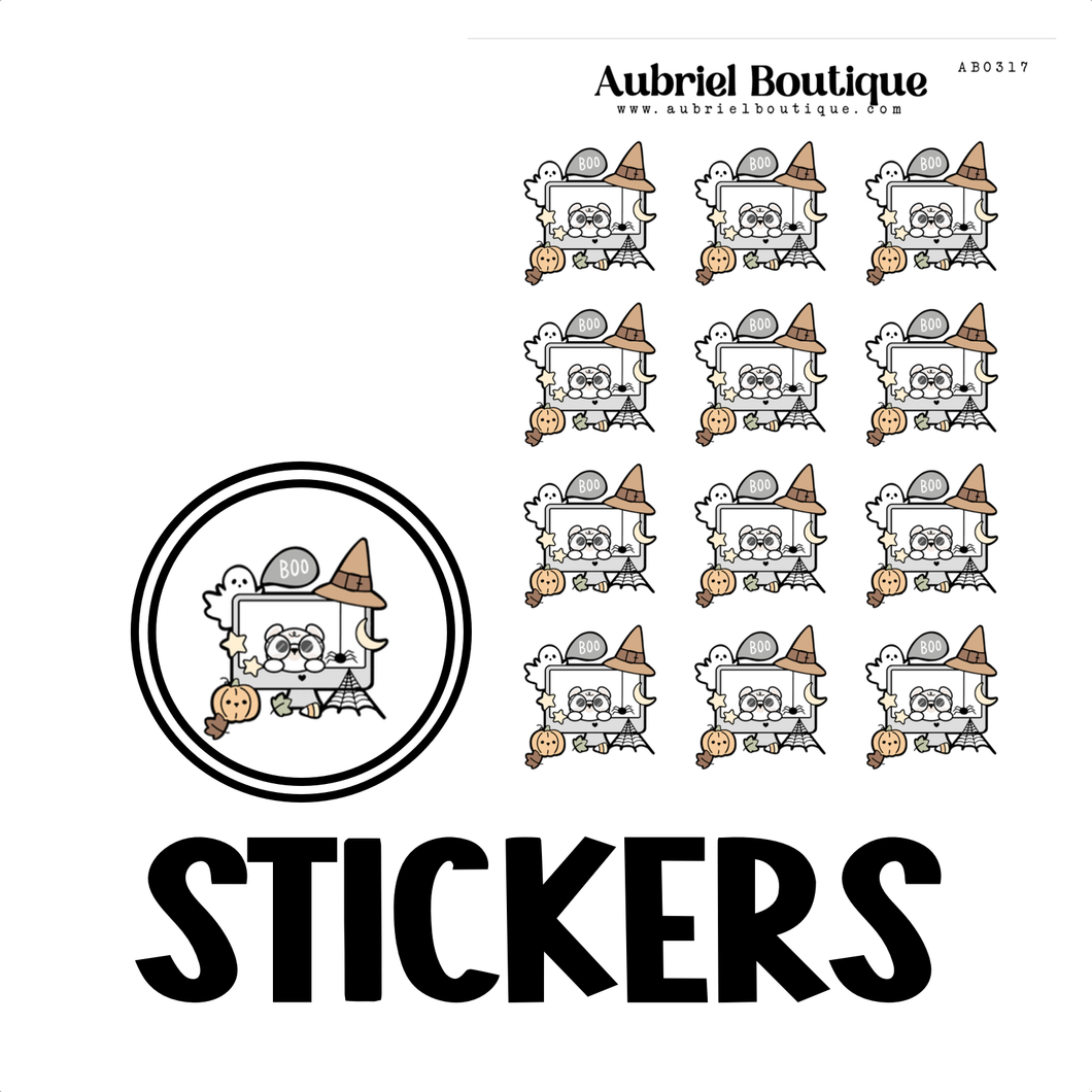 BEAR HALLOWEEN, planner stickers — AB0317