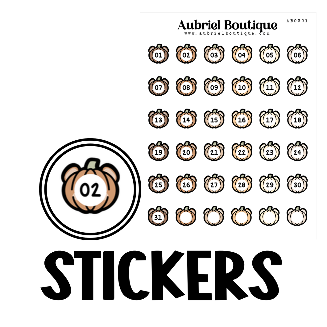 NUMBERS, planner stickers — AB0321