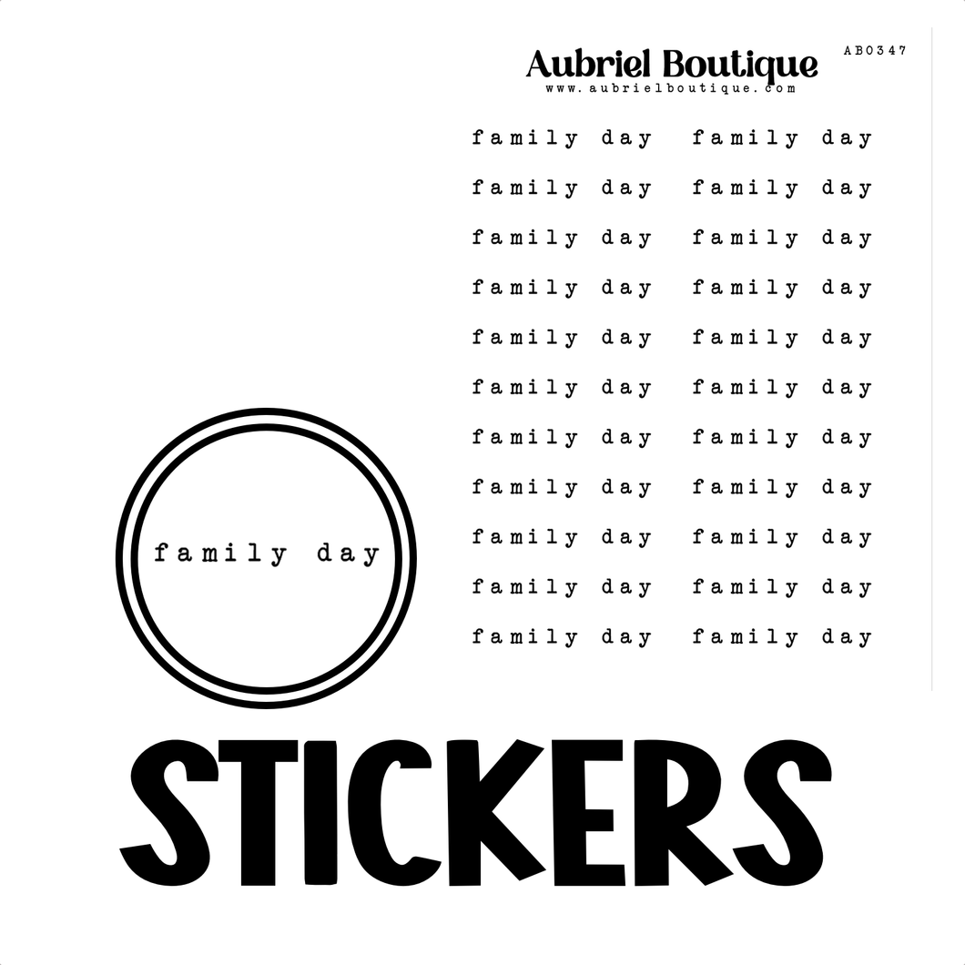 FAMILY DAY, planner stickers — AB0347