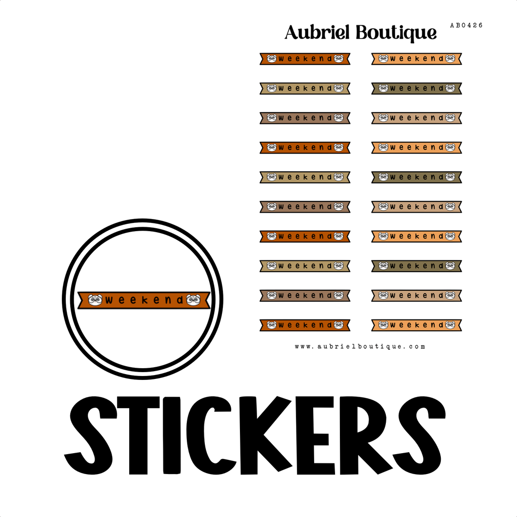 FALL BANNER WEEKEND, planner stickers — AB0426