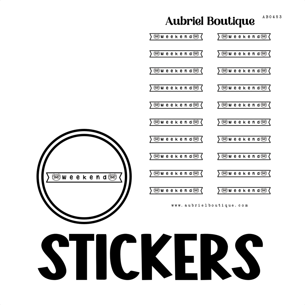 BANNER WEEKEND, planner stickers — AB0453