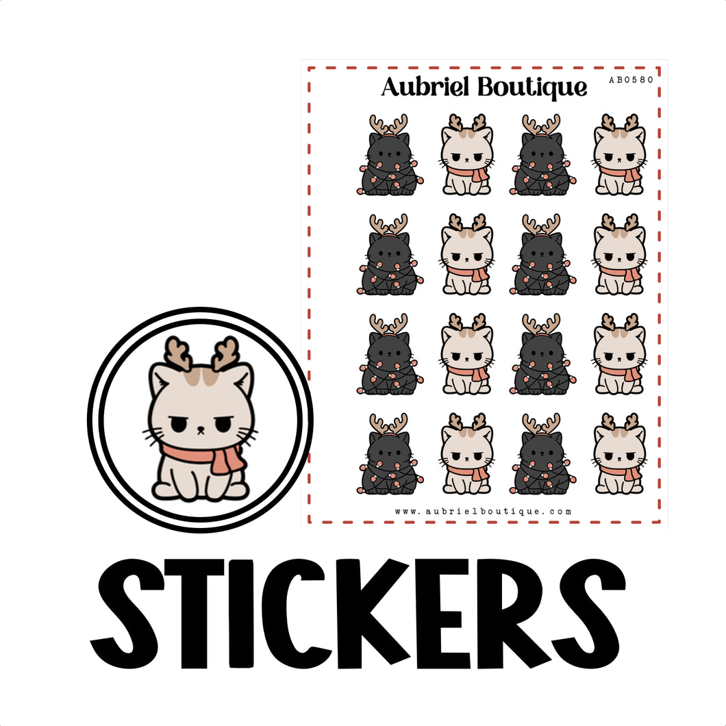 XMAS CAT, planner stickers — AB0580