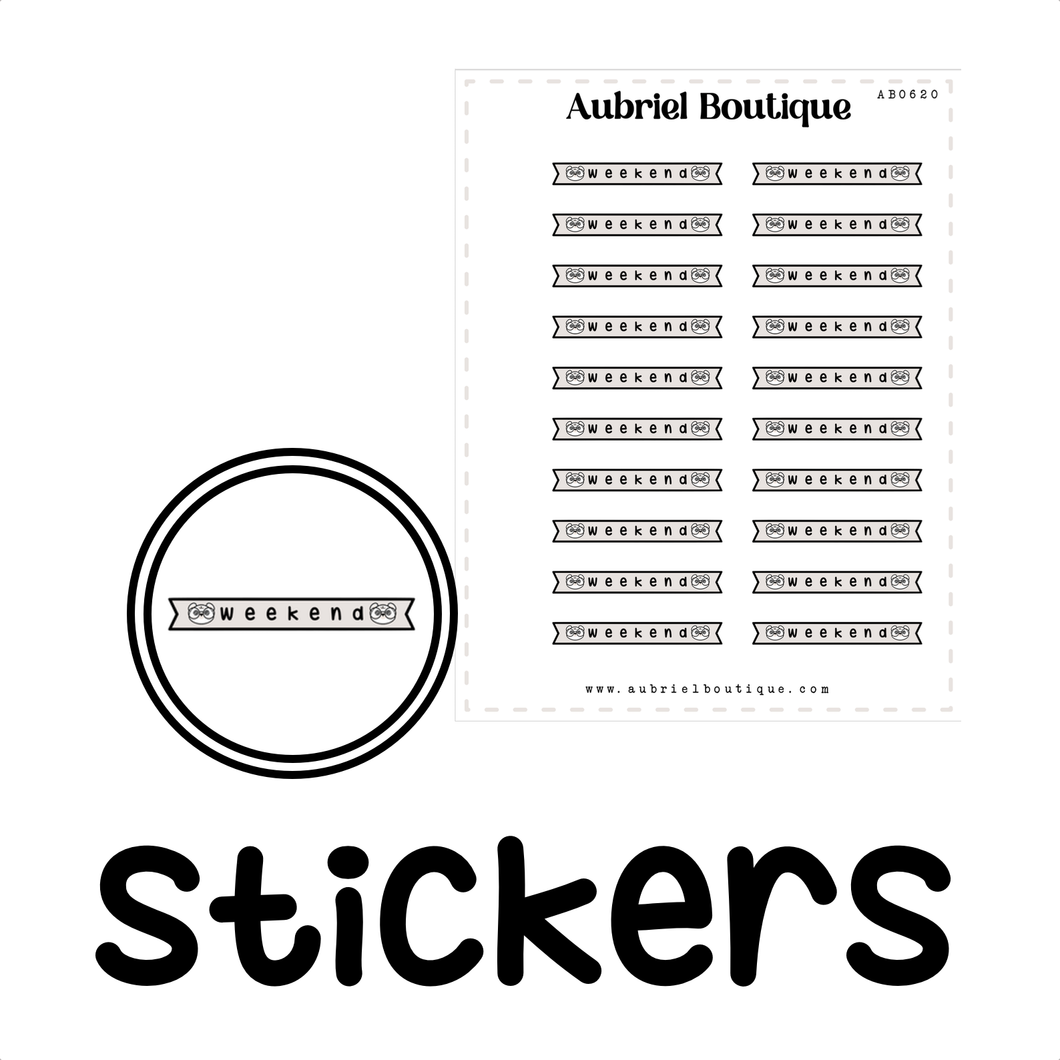 BANNER WEEKEND, planner stickers — AB0620