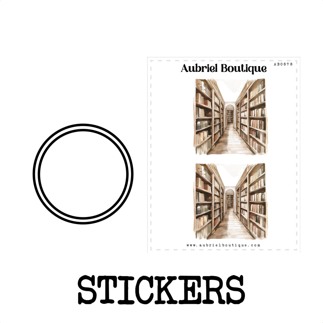LIBRARY, planner stickers — AB0878