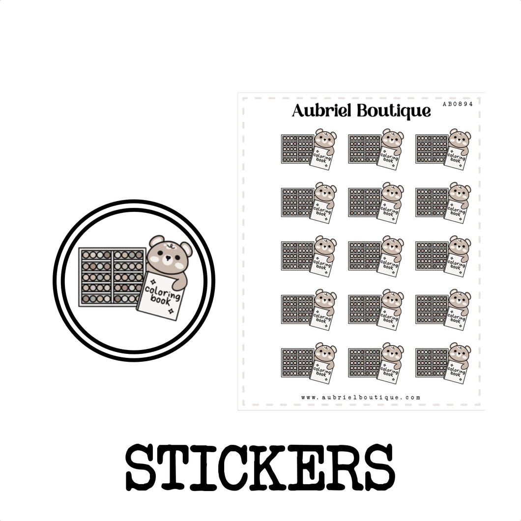 COLORING BOOK, planner stickers — AB0894