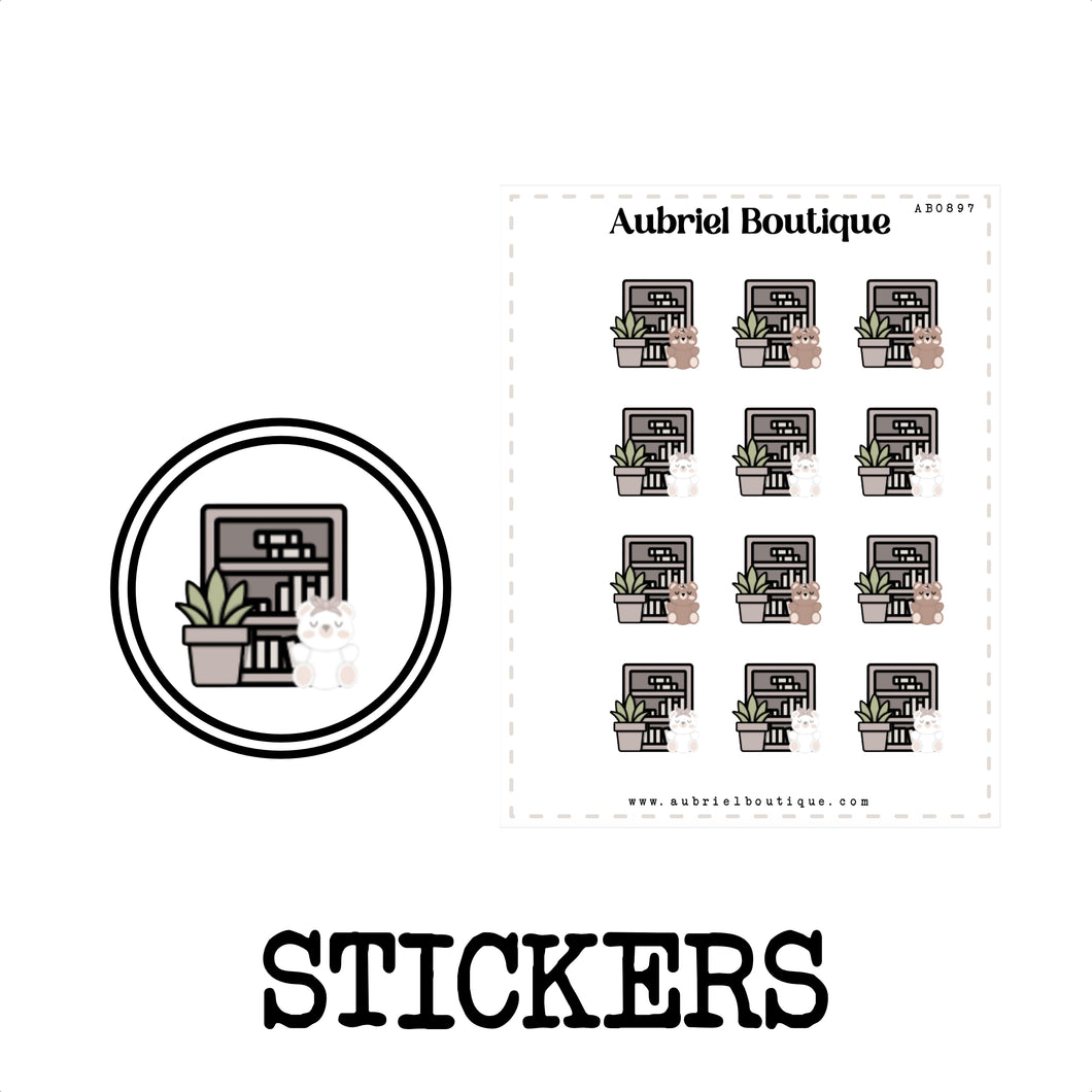 LIBRARY, planner stickers — AB0897