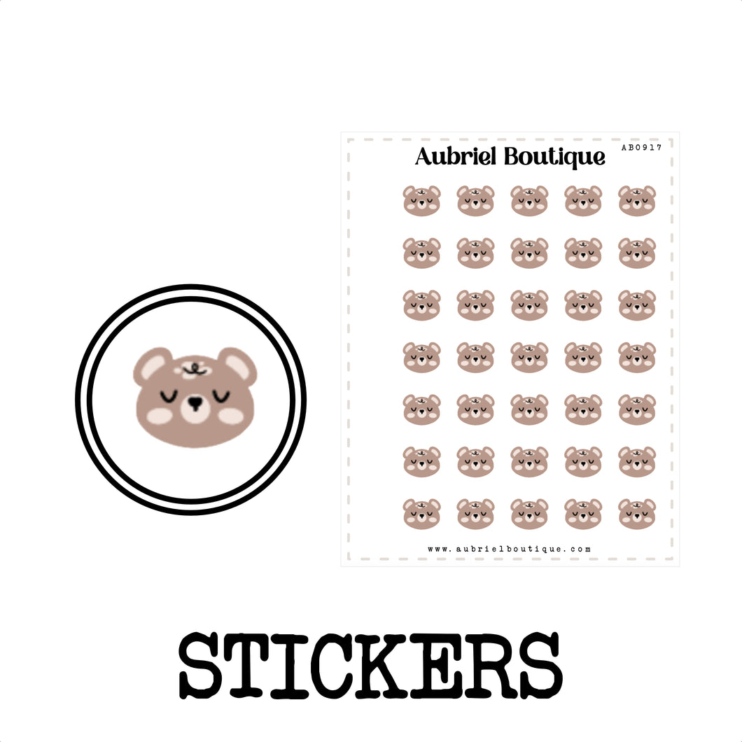 BABY BEAR FACE, planner stickers — AB0917