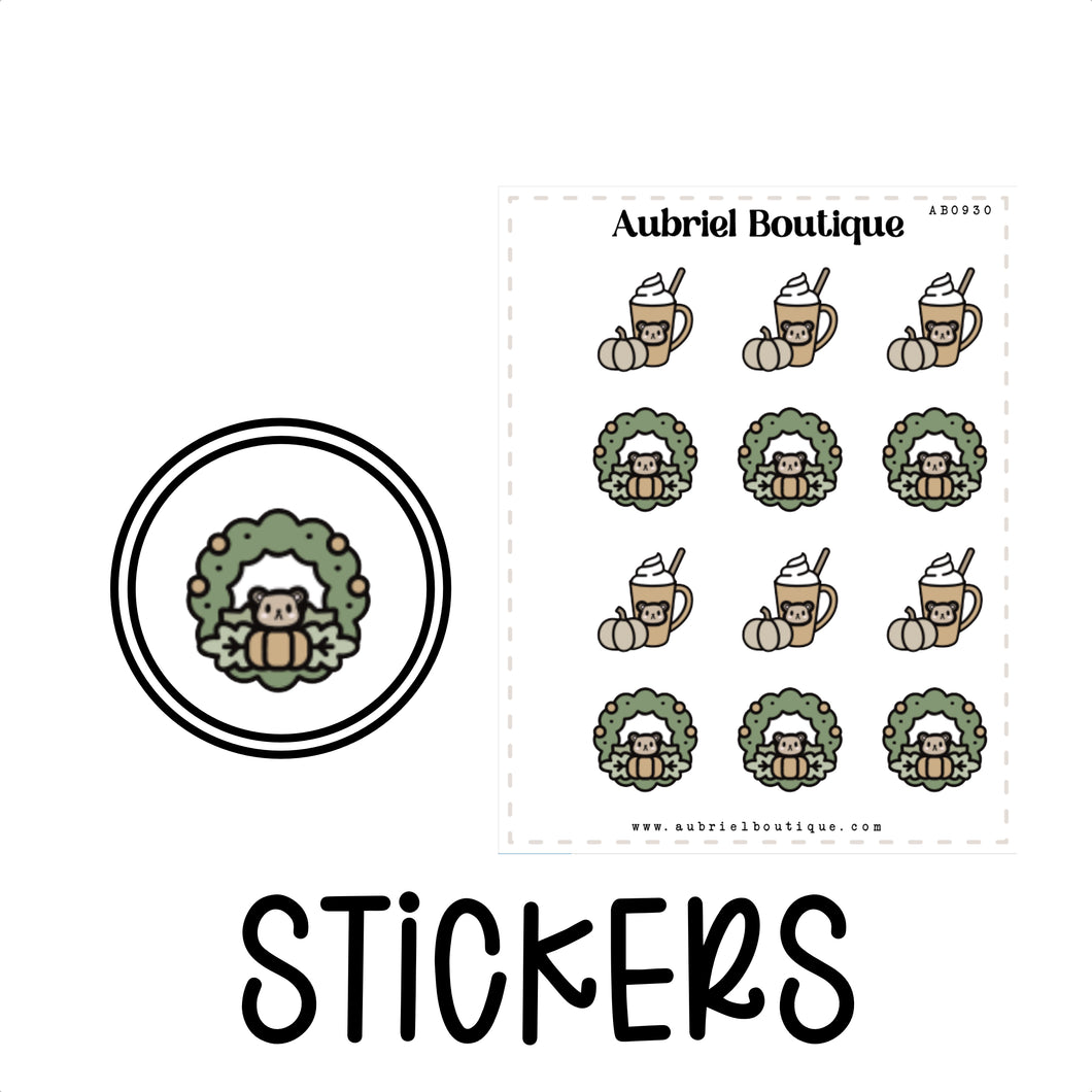 AUTUMN, planner stickers — AB0930