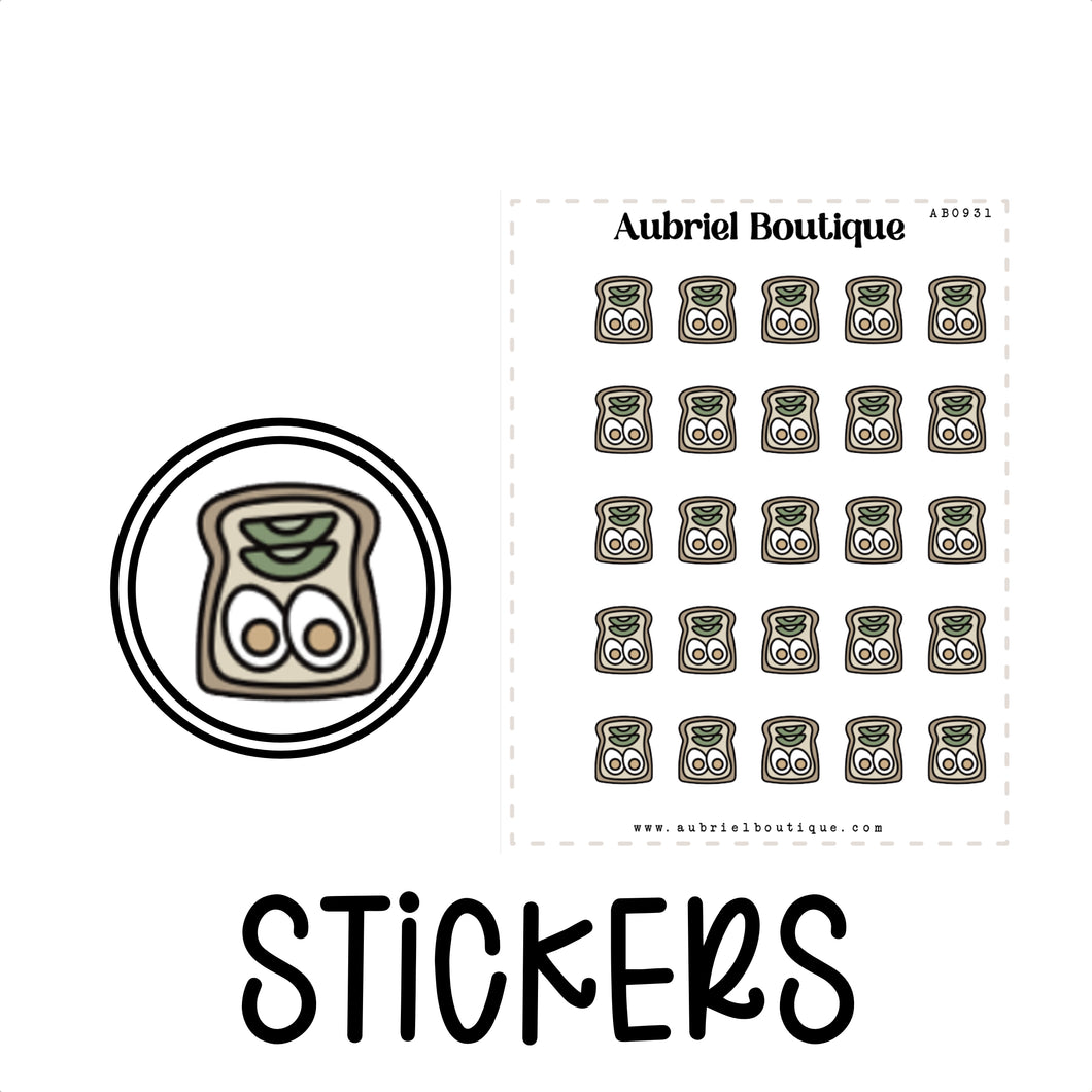 AVOCADO TOAST, planner stickers — AB0931