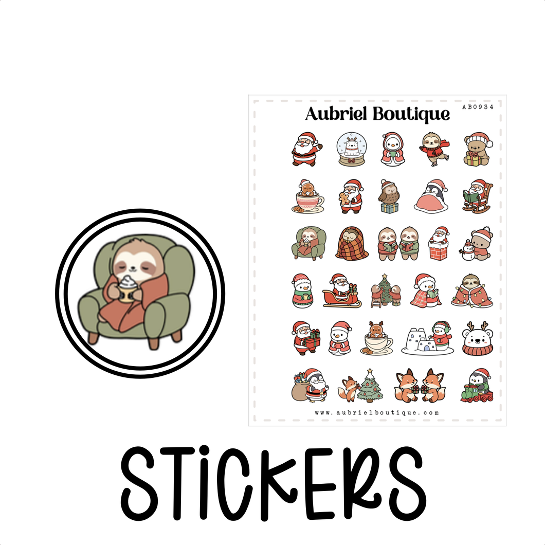 XMAS VIBES, planner stickers — AB0934