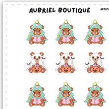 Carica l'immagine nel visualizzatore di Gallery, BEAR in CHRISTMAS and HALLOWEEN vibes, planner stickers — AB1040
