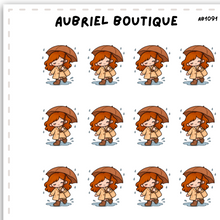 Load image into Gallery viewer, BECKY RAINY DAYS, planner stickers — AB1091
