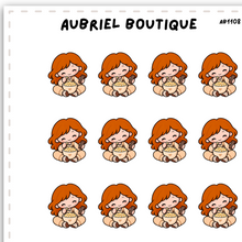 Load image into Gallery viewer, BECKY POPCORN AND MOVIE, planner stickers — AB1108
