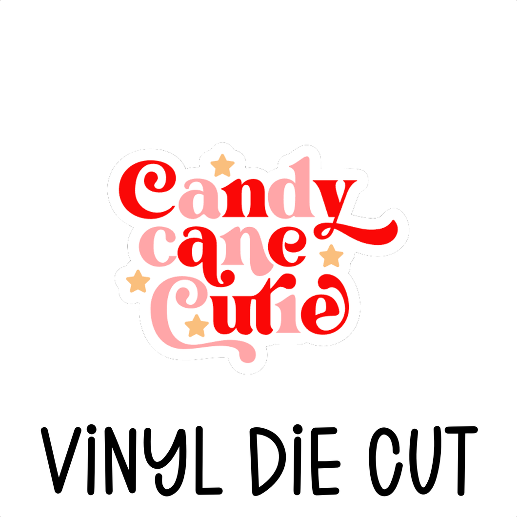 CANDY CANE CUTIE, vinyl die cut