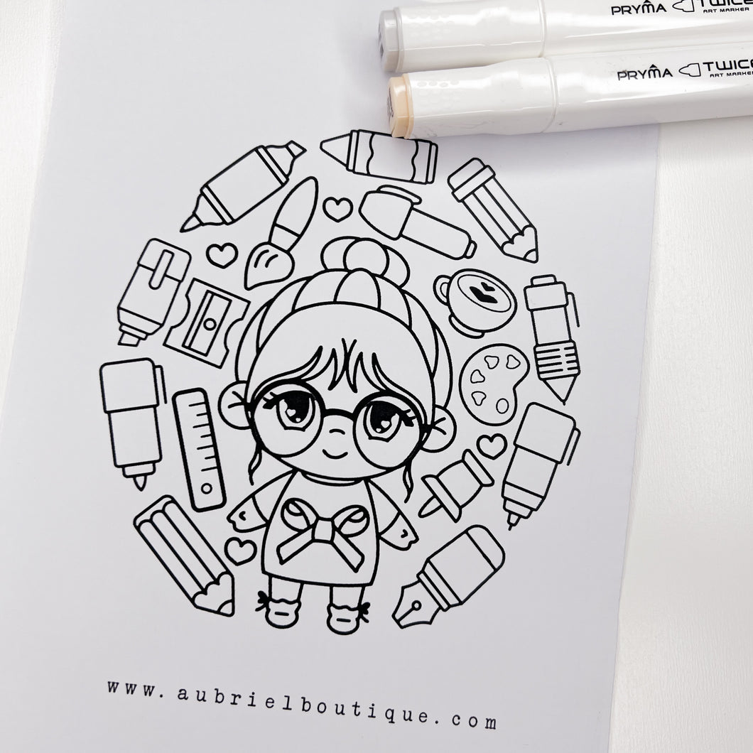 COLORING PAGE, DIGITAL DOWNLOAD