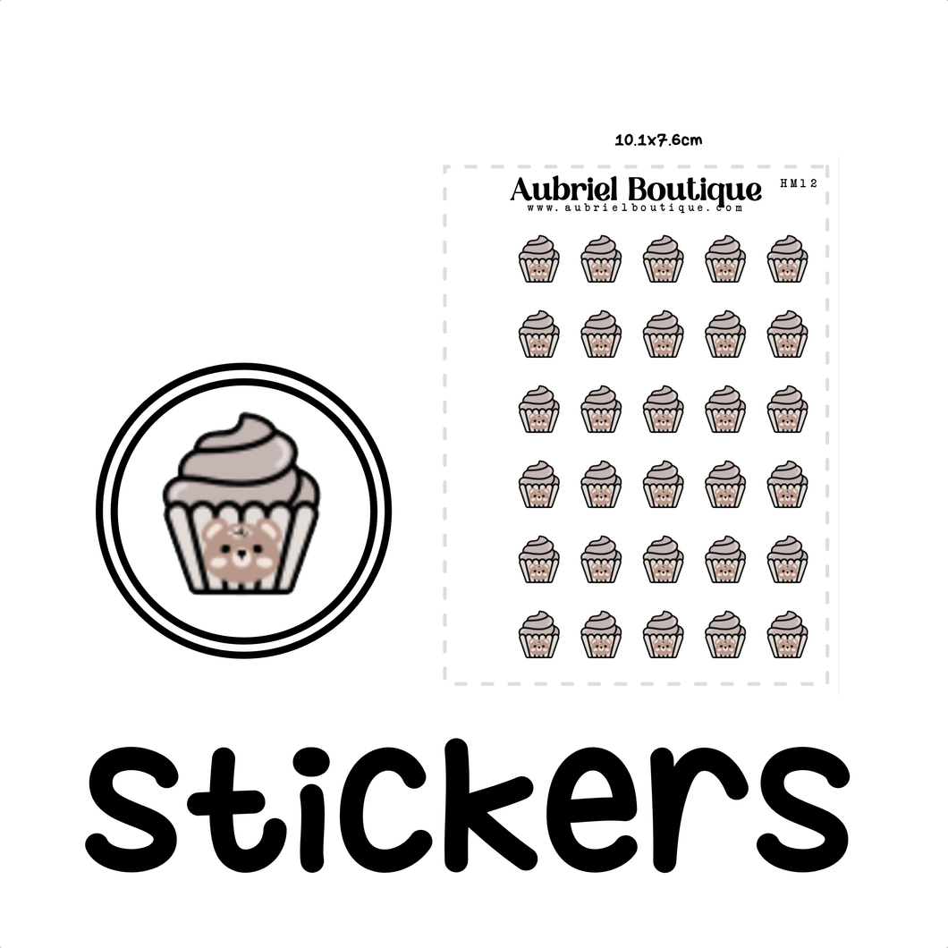 CUPCAKE, planner stickers — HM12
